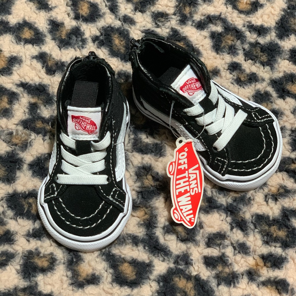 NWT Black baby zip-up vans